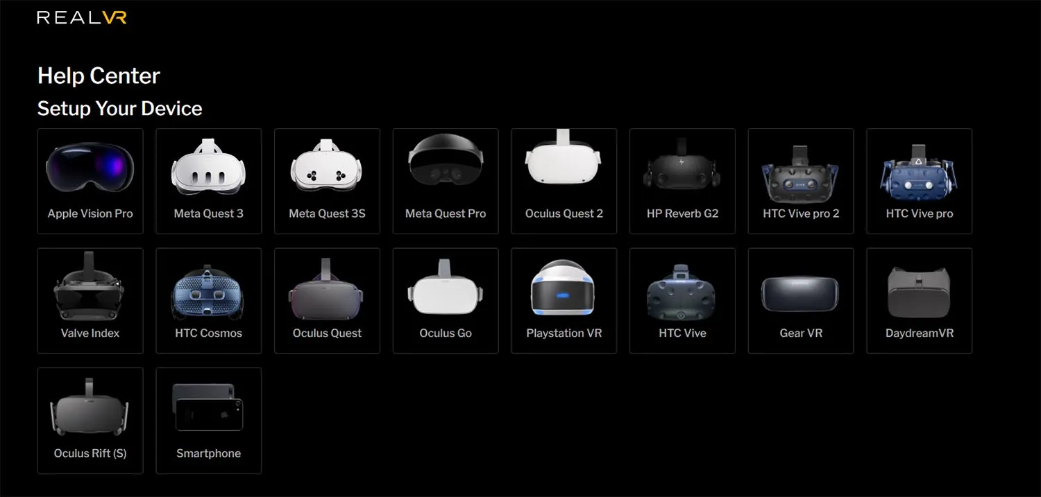 headset compatibility real vr