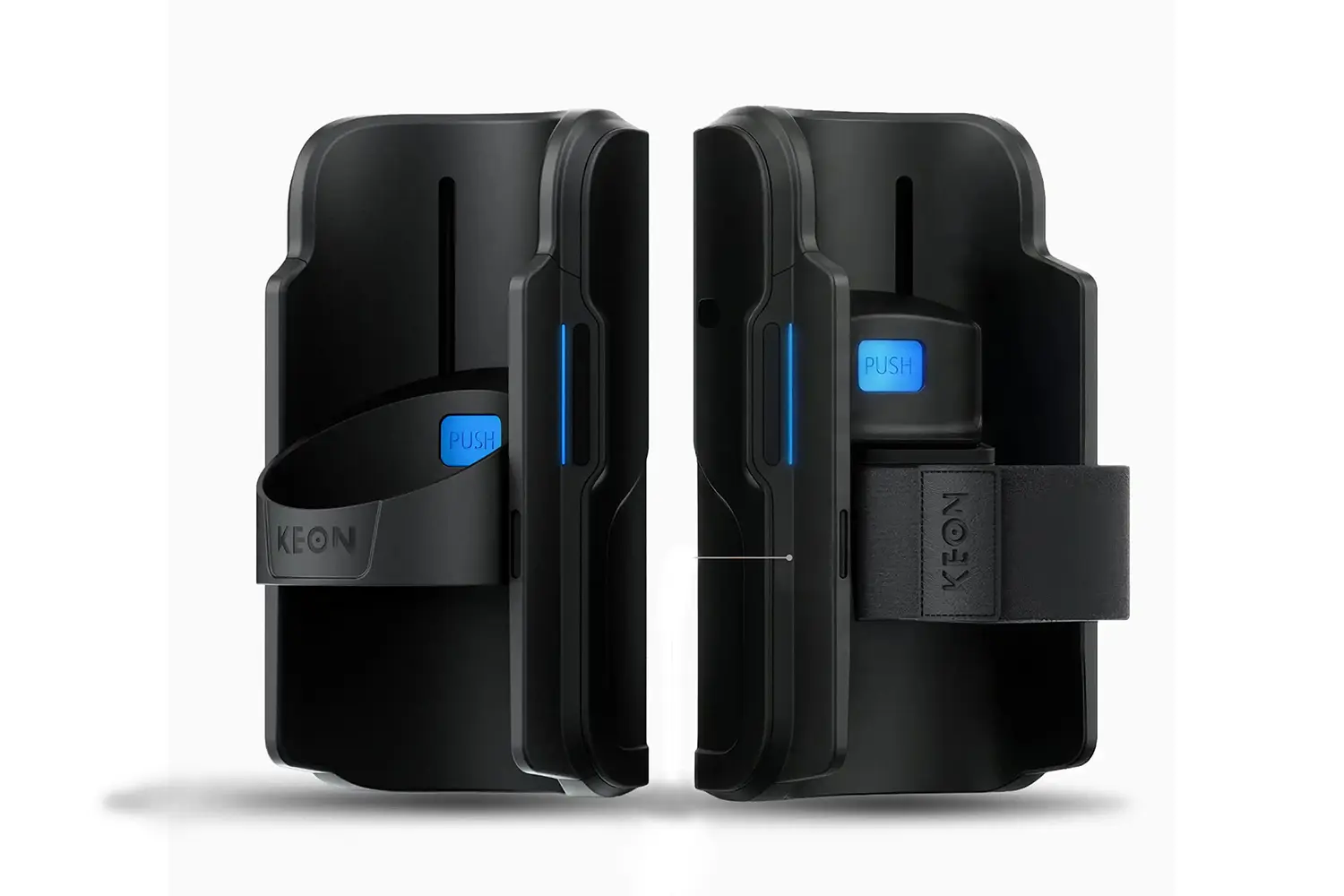 Kiiroo Keon 2 casing close-up: redesigned ABS and polycarbonate body with front-facing control buttons replacing the original Keon's side-mounted layout