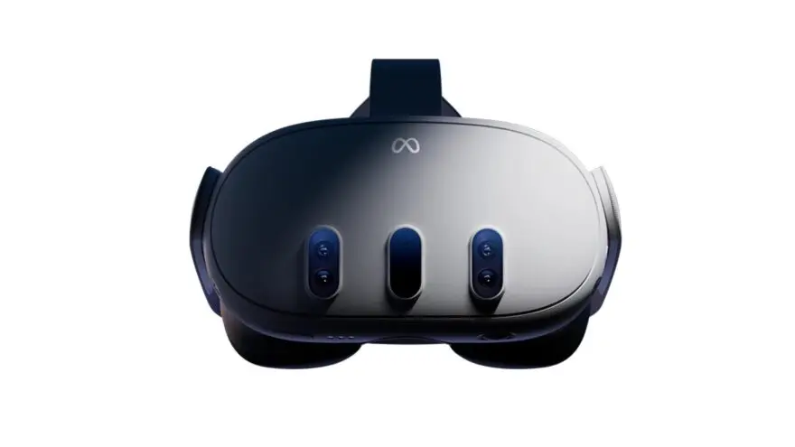 Meta Quest 3 headset with controllers, compatible with both VRPorn.com and SexLikeReal