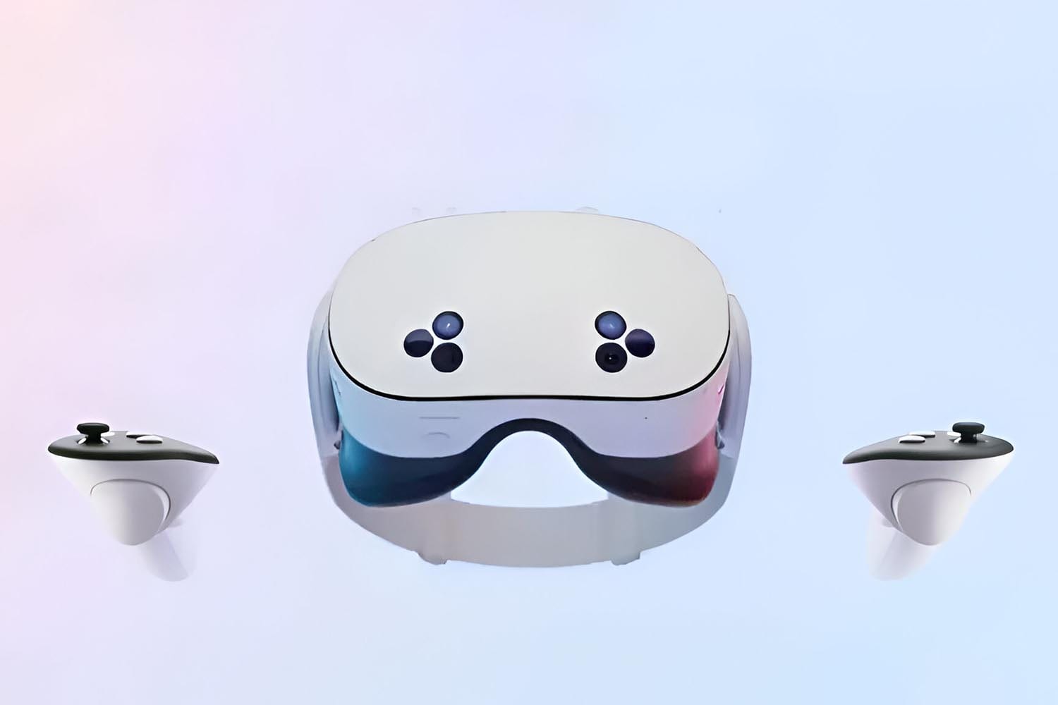 Meta Quest 3S headset with its two Touch controllers, the cheapest standalone headset we recommend for watching VR porn without a PC